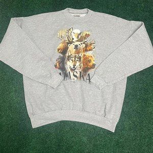 Vintage Alaska Animal Print Crewneck.